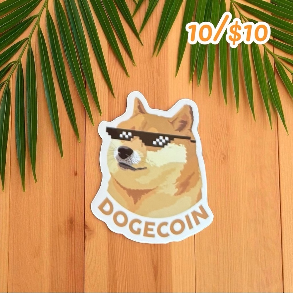 Dogecoin Meme Sticker – 3” Glossy Finish